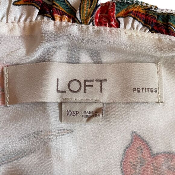 Loft Floral Ruffle Spaghetti Strap Top Size XXSP - Picture 6 of 8